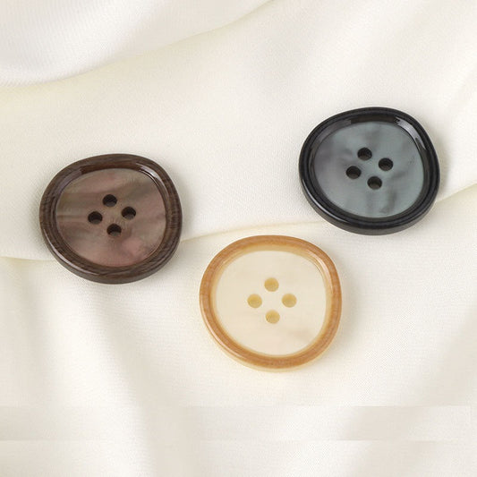 17.5-30mm Waterdrop Black Beige Brown Resin Buttons for Jackets 20pcs