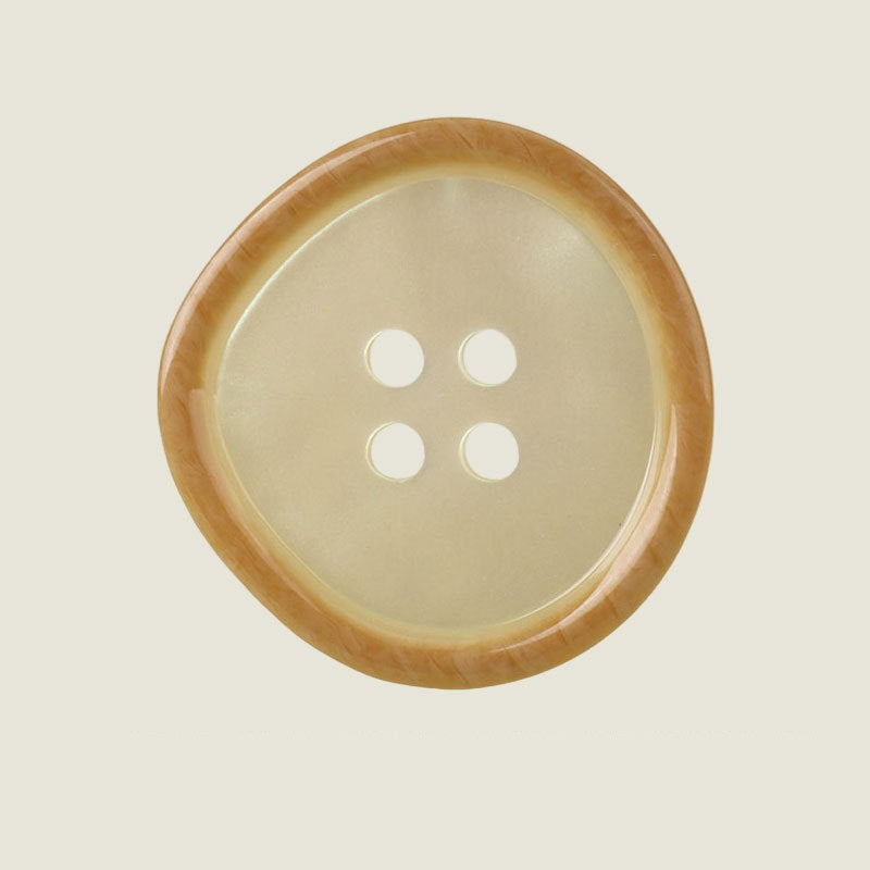 17.5-30mm waterdrop resin jacket button, beige with four holes