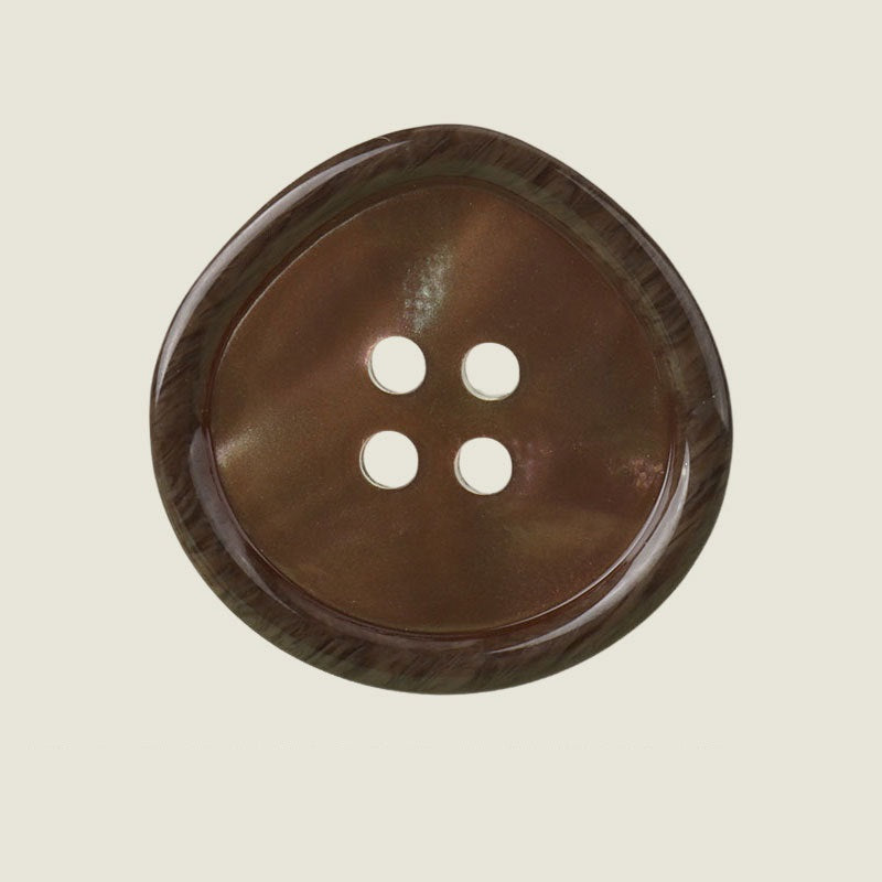 17.5-30mm waterdrop resin jacket button, coffee brown with four holes