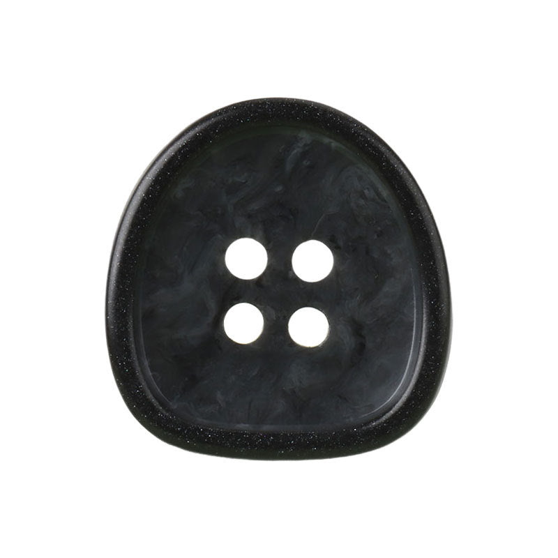 Black resin button with marbled pattern and 4 holes, 18–28 mm