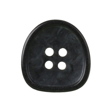 Black resin button with marbled pattern and 4 holes, 18–28 mm