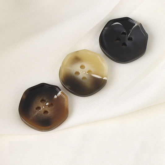 18-28mm Irregular Shaped Four Eye Resin Buttons for Suits Trousers 20pcs