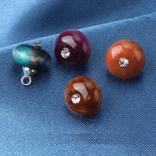 10mm Resin Bead Chinese Style Frog Buttons with Diamond 20pcs