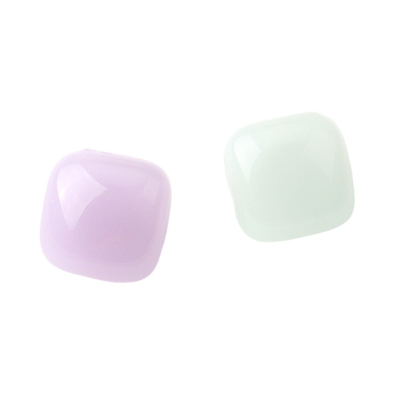 Lavender and mint square resin buttons, glossy translucent finish