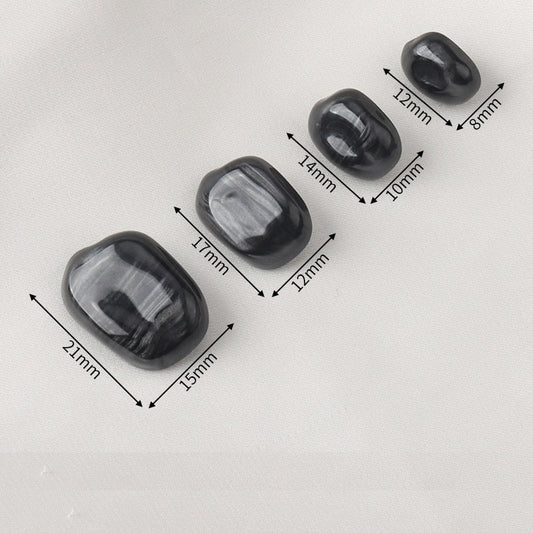12-21mm Imitation Shell Pearl Luster White Black Shank Buttons 30 Pack
