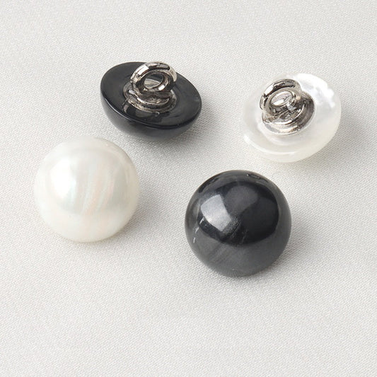 Mushroom White Black Resin Shirt Buttons with Metal Shank 36 Pack(3 Colors)