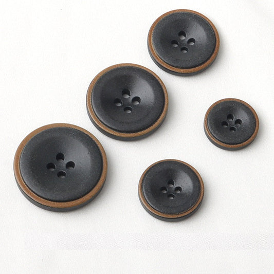 Recycled Burnt Edge Resin Four-Hole Coat Button 30 Pack (5 Sizes)