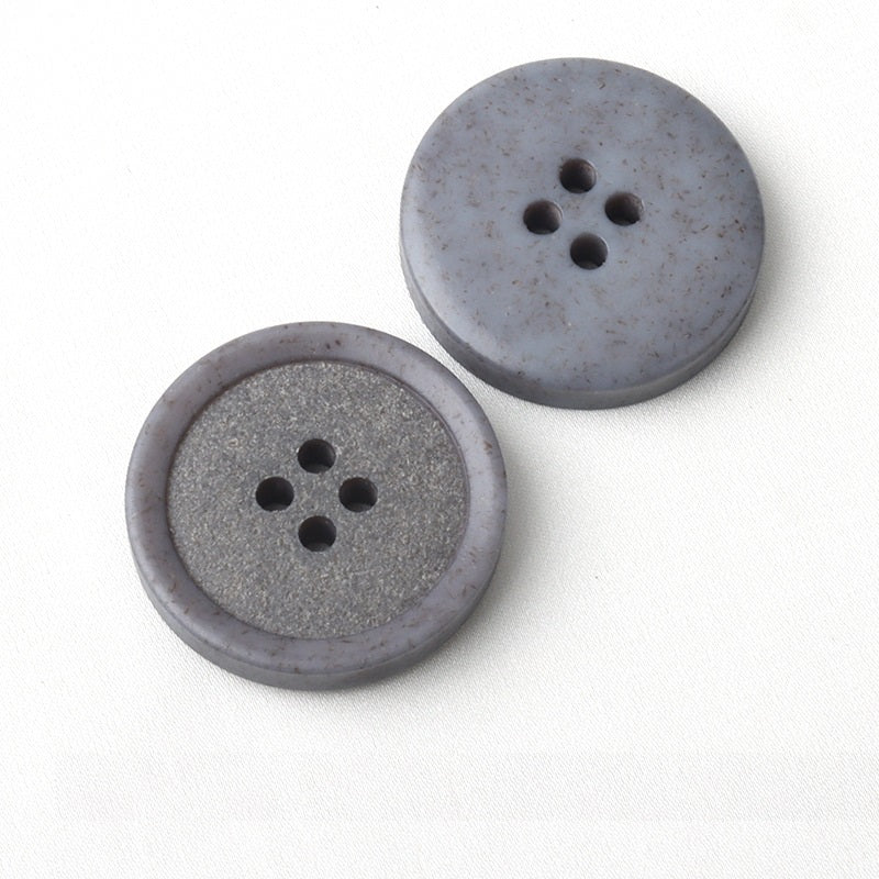 Grau gefrostete 4-Loch-Resin-Knöpfe, rund, 15–25 mm