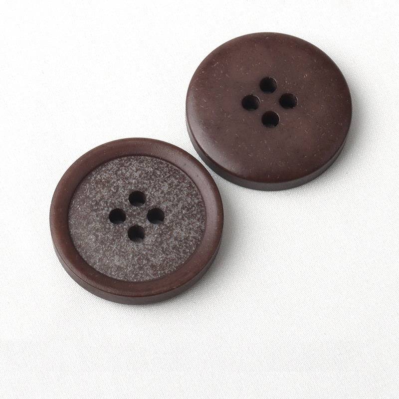 Braune gefrostete 4-Loch-Resin-Knöpfe, rund, 15–25 mm