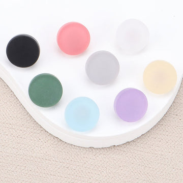 Juego de botones de camisa infantiles de resina plana, colores surtidos, 11 mm.