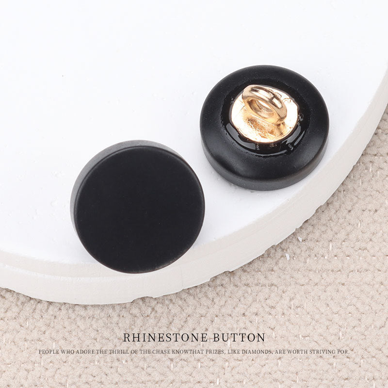 Botones de resina planos negro, ojal metálico para coser, 11 mm, surtidos infantiles.