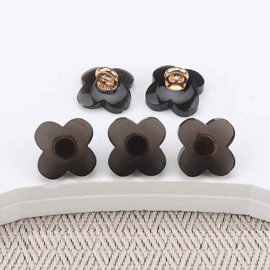 9.5mm Flower Shaped Resin Buttons High Shanks for Women's Shirts 30 Pack
