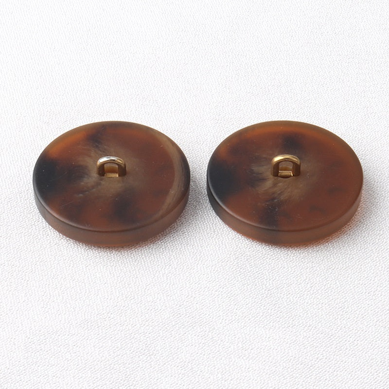 Coffee resin shank button backs with metal shank tabs