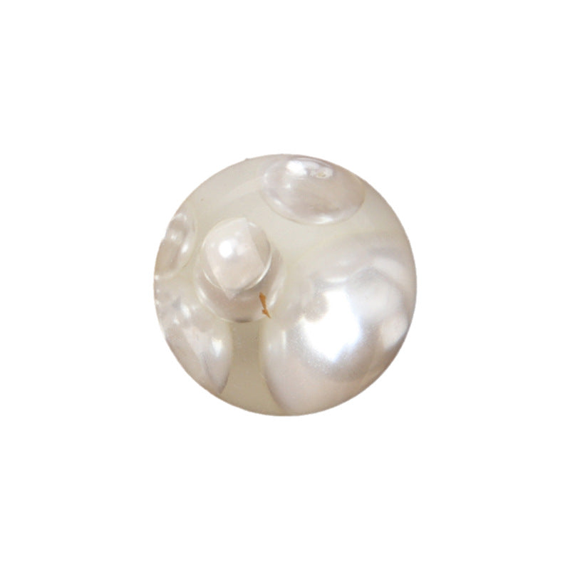 11mm white resin mushroom button with pearl inlay, glossy surface