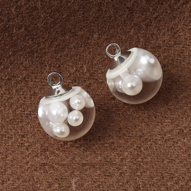 11mm mushroom resin button with pearl inlay and metal loop shank