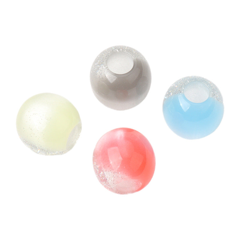 12mm resin beads with pearl luster, assorted colors: white/silver, pale yellow, light blue, pink