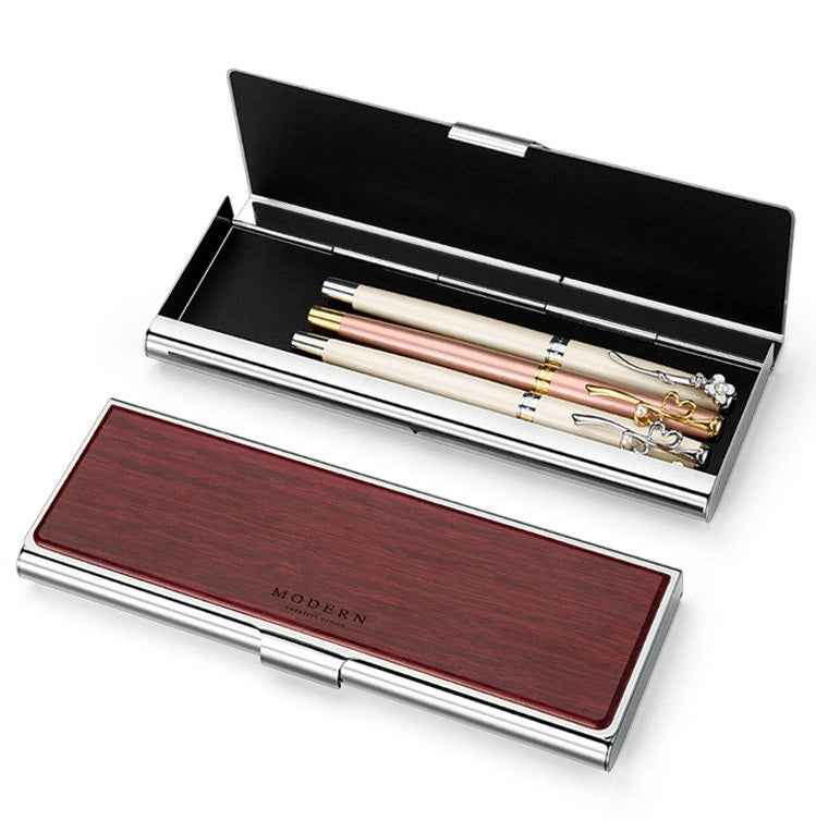 MODERN Stainless Steel Hand-Polished Mirror Pencil Case