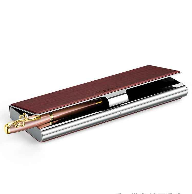 MODERN Stainless Steel Hand-Polished Mirror Pencil Case