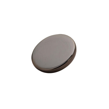 10-mm schwarze Metallhemdknöpfe, flach, rund, glänzend (12er-Set)