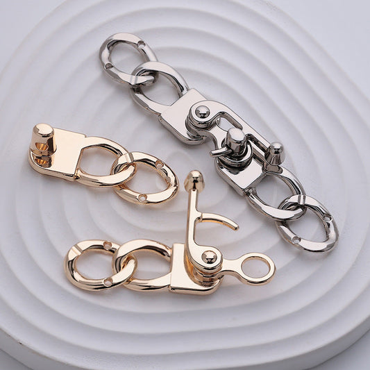 Trendy Chain-Shaped Rotating Metal Lock Buckle Hook 2pcs
