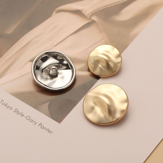 Unique Gold Silver Metallic Shank Sewing Buttons 10pcs