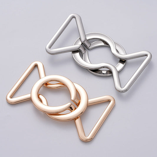 Chinese Style Waist Adjusting Decorative Metal Coat Belt Buckle 2pcs