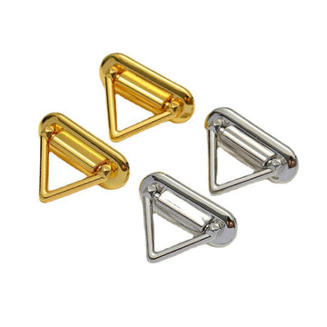 Triangular snap metal buttons in gold and silver for pocket decoration