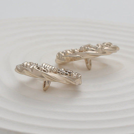 23mm Light Gold Chain Double E Hollow Metal Hand-Sewn Button 10pcs