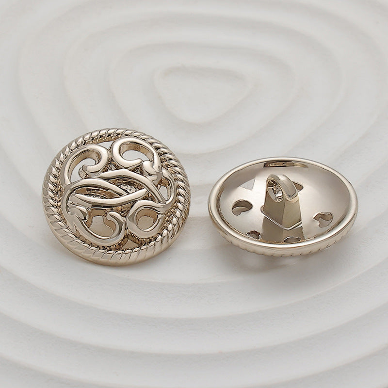 18-23mm Fashion Hollow Winding Flower Metal Button 10pcs