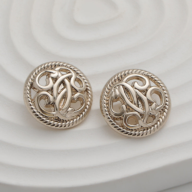 18-23mm Fashion Hollow Winding Flower Metal Button 10pcs
