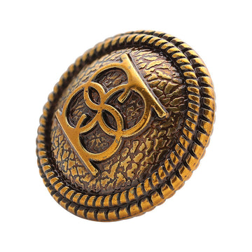 Vintage Zierknopf, doppelter Kreis, goldfarbene Metalloptik für Wollmantel