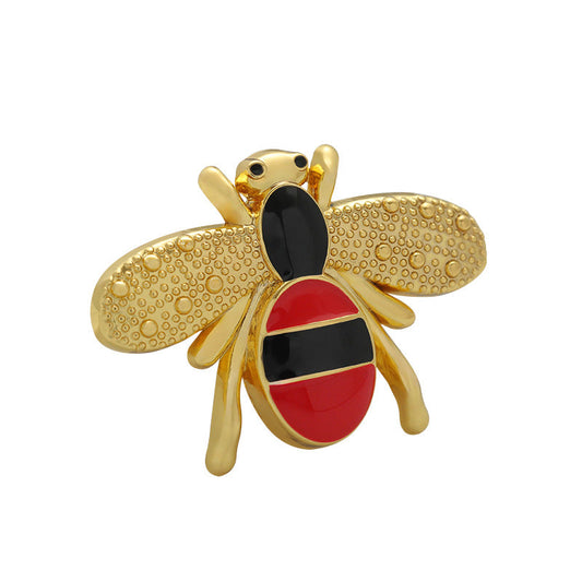 Gold and Silver Cartoon Bee-Shaped Metal Brooch 2 Pack