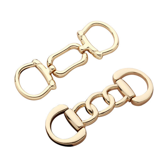 Golden Chain Metal Clothing Decorative Belt Buckle 2pcs