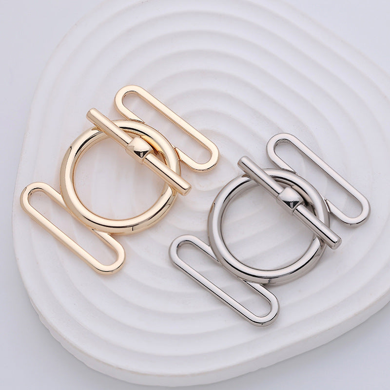 Metal belt lock buckle set, rose gold & silver colors