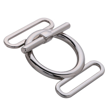 Belt lock buckle, silver tone DIY 4-pack