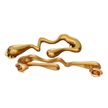 Golden irregular teardrop waist-cinching buckle set, 2 pieces, curved