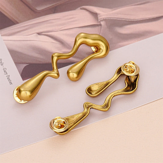Irregular Teardrop-Shape Vintage Golden Sew Free Waist-Cinching Buckle,2pcs