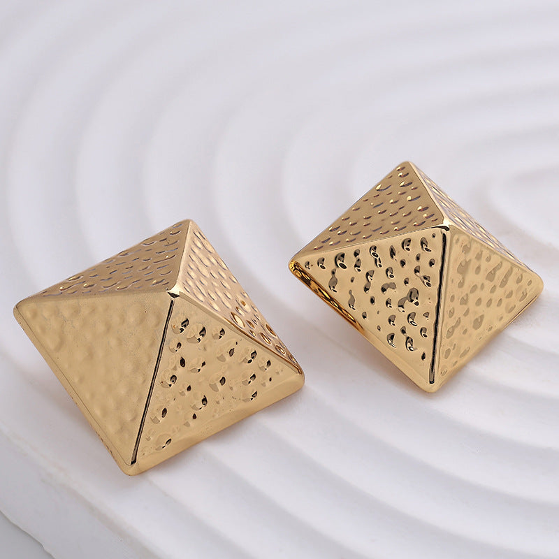 Pyramid Rhombus Sharp-Angled Metal Shank Button 5pcs