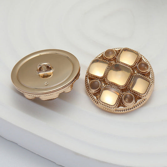 18-23mm Rose Gold Metal Shank Buttons for College Style Coats 3pcs