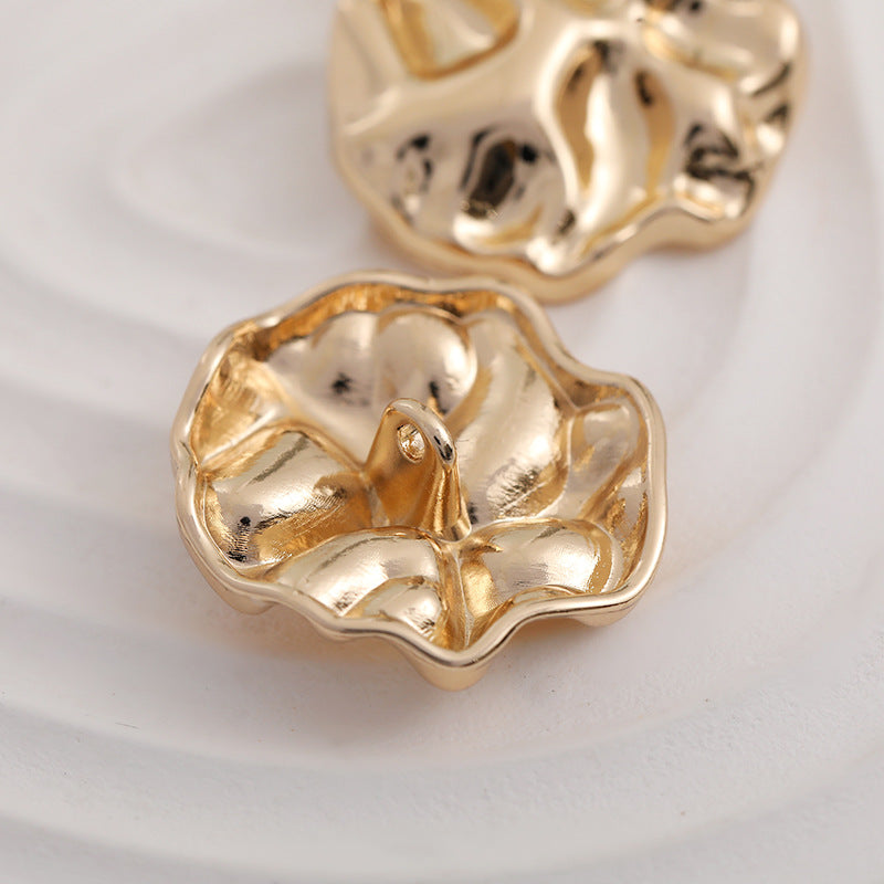 Retro Clothing Coral Golden Metal Shank Buttons 10pcs