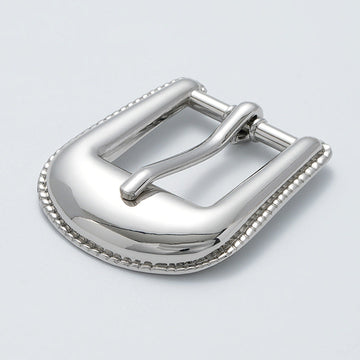 Korean style shiny silver coat belt buckle, arched frame with prong bar