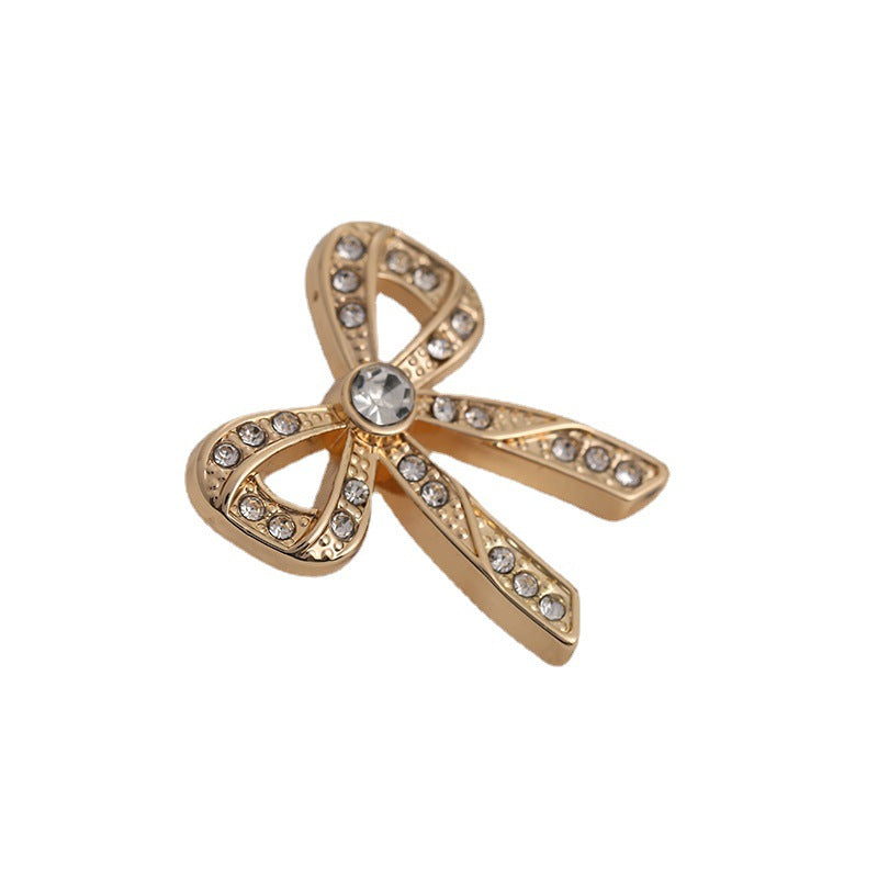 21mm Handbag Four-Leaf Clover Bow Bracelet Gold Metal Buttons 5 Pack