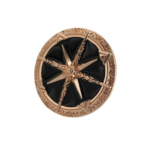 35mm Eight-Pointed Star Trendy Metal Brooch Men's Badge 2pcs
