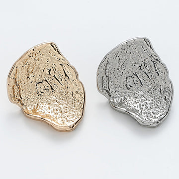 28mm Curved Wrinkled Relief Pattern Metal Button 6pcs