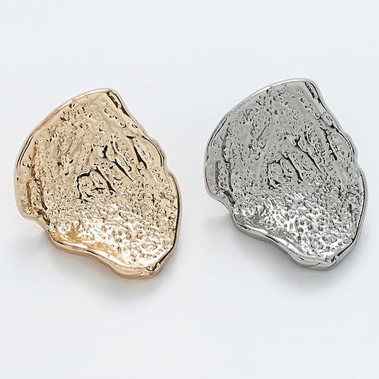 28mm Curved Wrinkled Relief Pattern Metal Button 6pcs