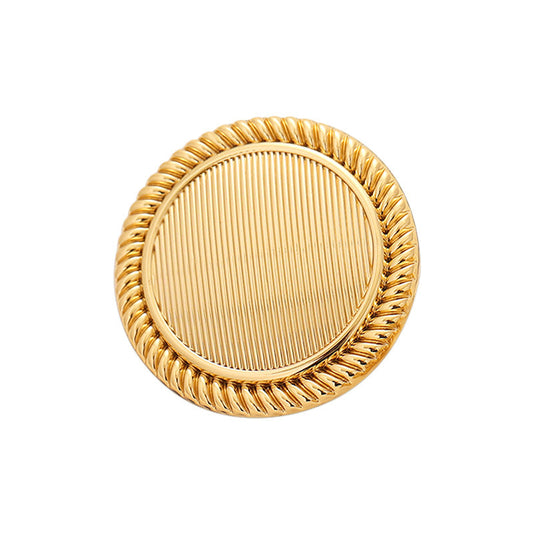 Classic and Simple Striped Gold Metal Button with Handle 10pcs