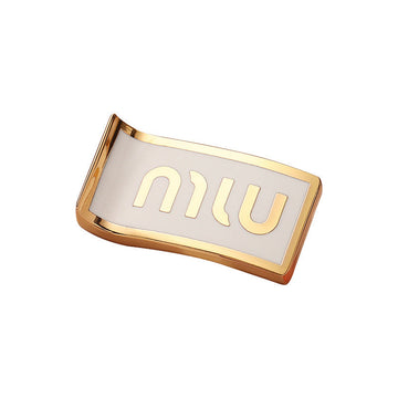 MIU rectangular metal button, light white, 2-pack