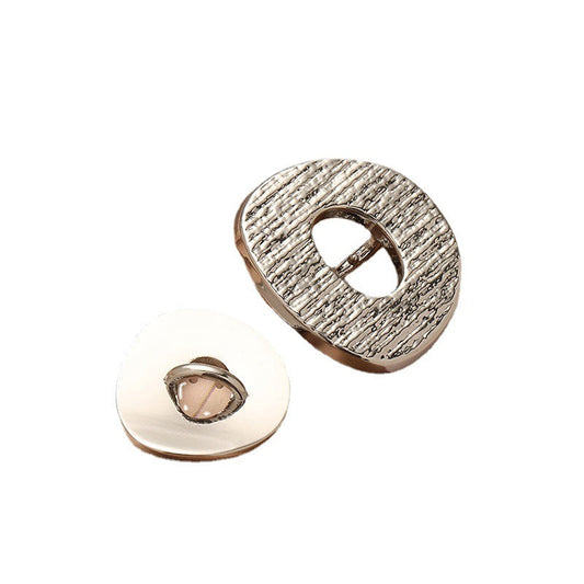 Hemp Pattern Hand-Sewn Metal Casual Coat High-Stem Button 6pcs