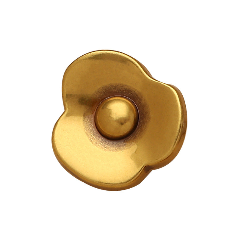 Antikgoldener Kleeblatt-Metallknopf mit rundem Knopfauge