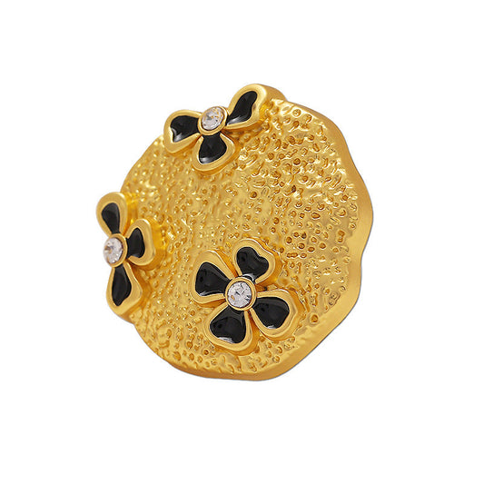 18-23mm Butterfly Ripple Diamonds Floral Metal Sewing Button 6pcs Gold